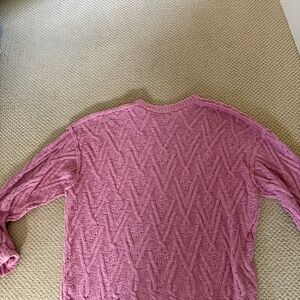 Free People pink cable sweater